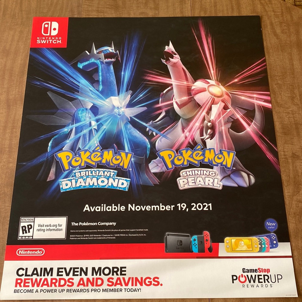 Nintendo Switch Pokémon Brilliant Diamond and Shining Pearl Large Store Advert